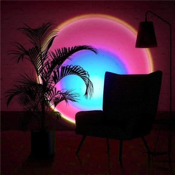 Sunset Lamp, Projector Rainbow Light 10W LED Projection Night Light 180 Degree - Picture 4 of 6
